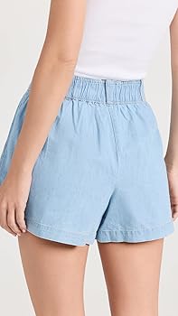Z SUPPLY Women's Farah Chambray Shorts, Light Chambray, Blue